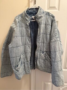 Denim zip up jacket
